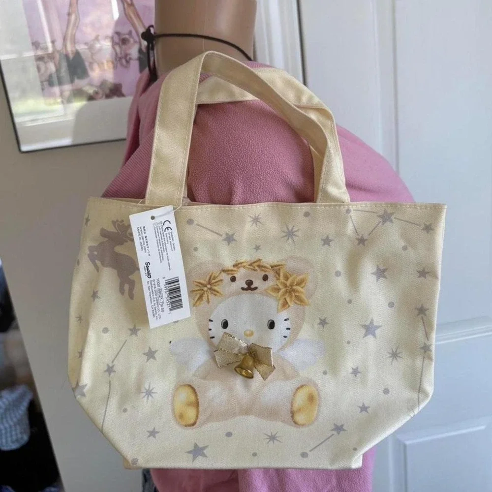 RARE Y2k 2002 Sanrio hello kitty golden holiday bear bag